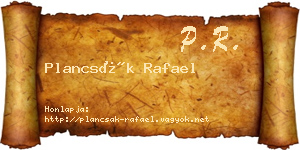 Plancsák Rafael névjegykártya